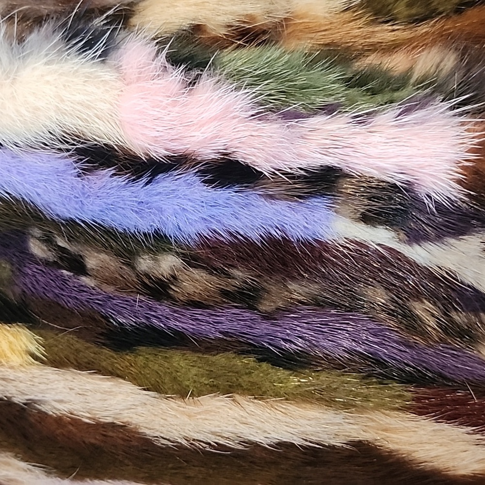 RARE- Mink Fur Multicolour Jacket -vintage - Picture 8 of 13